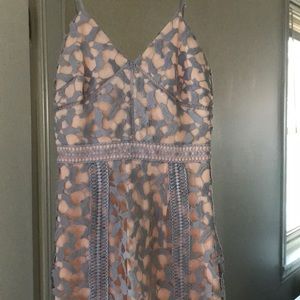 Lace overlay midi dress